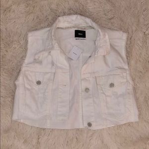 white Denim Vest